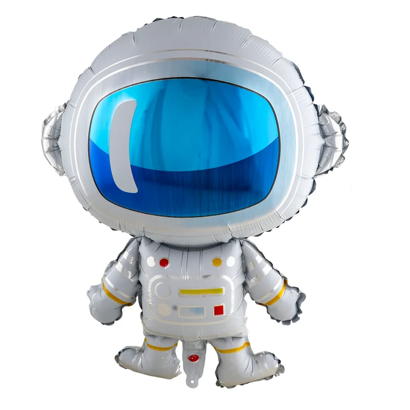 Folieballon astronaut wit met blauw vizier 59 x 77 cm