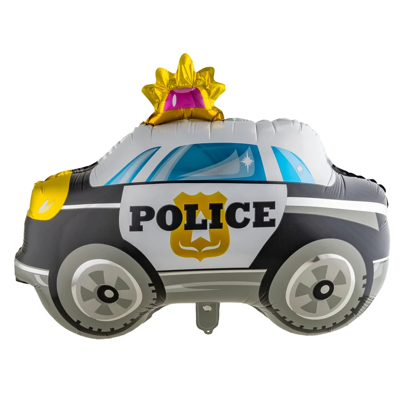 Folieballon politieauto 69 x 59 cm zwart met wit