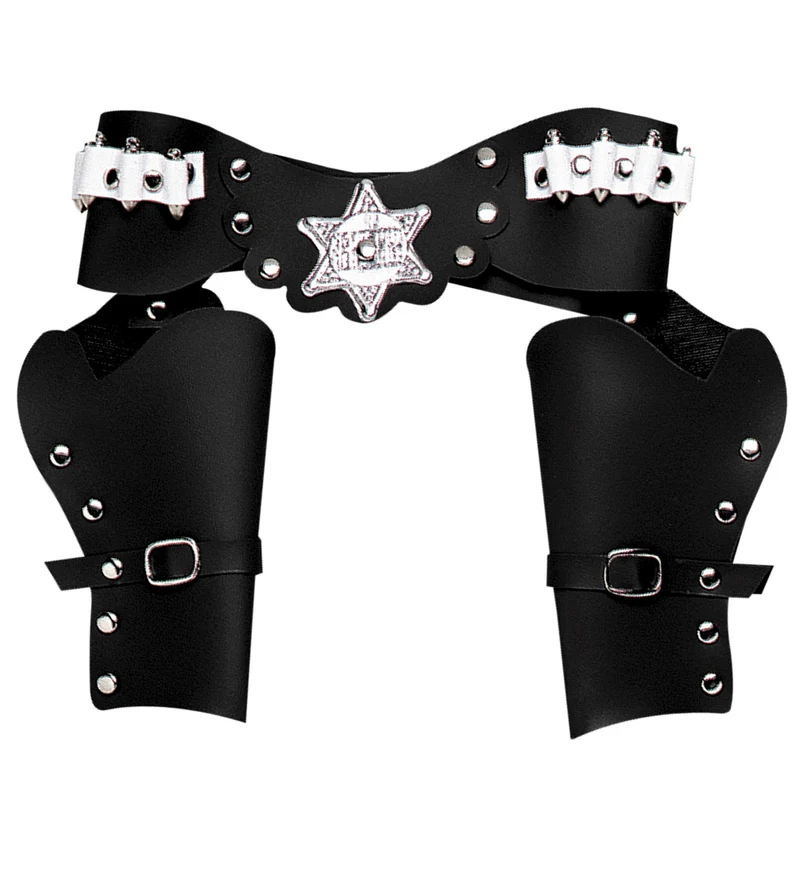 Cowboy holster zwart dubbel luxe
