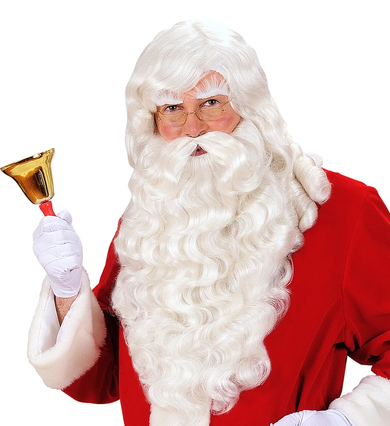Kerstman pruik met baard deluxe
