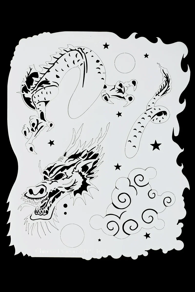 Airbrush sjabloon Chinese draak TattooPro maat s