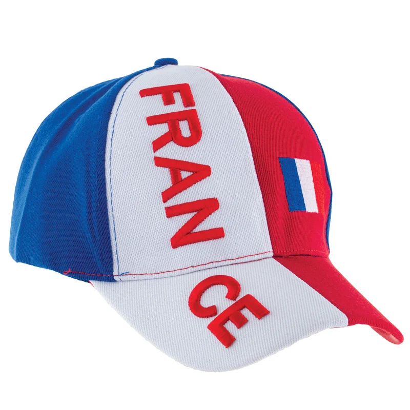 Baseballpet Frankrijk rood wit blauw met FRANCE-opdruk