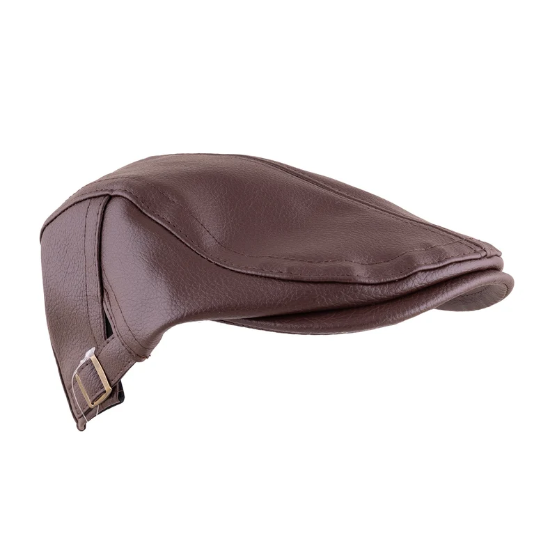 Bompapet opa pet bruin leerlook met gesp heren