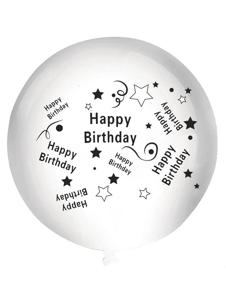 Happy birthday ballon wit 92 cm XL latex