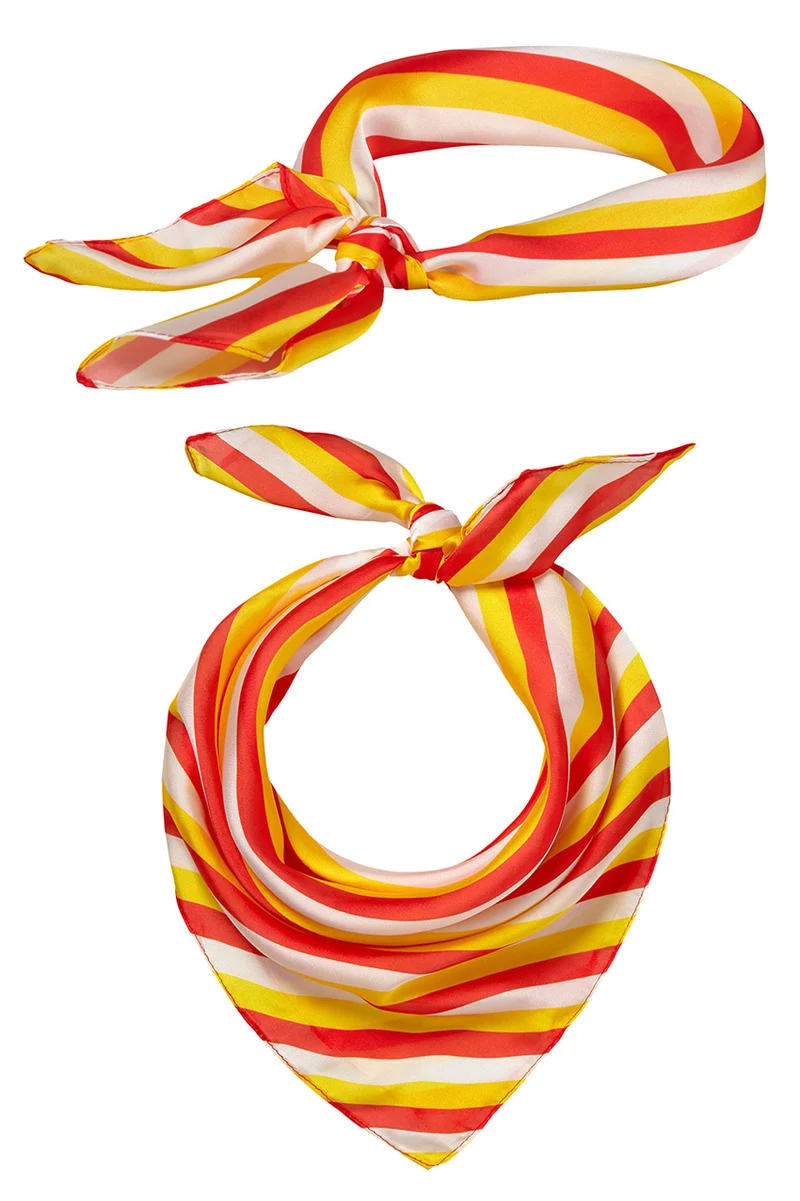 Bandana Oeteldonk rood geel wit multifunctioneel 52x52 cm