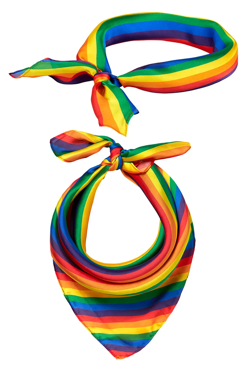 Bandana multifunctioneel regenboog gestreept 52 x 52 cm