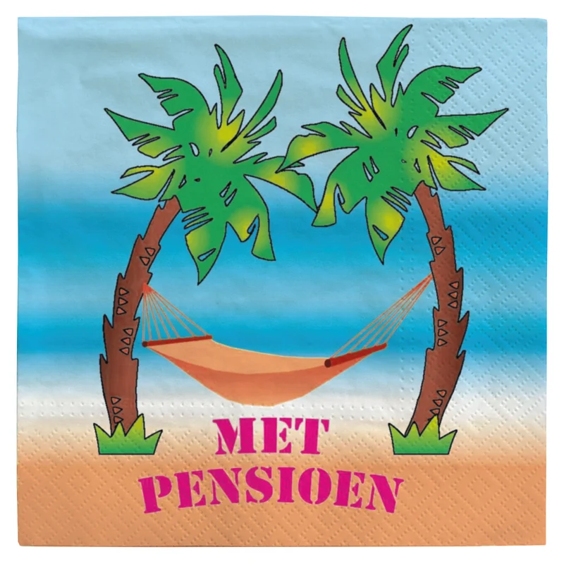 Servetten met pensioen 20 stuks palmboom en hangmat