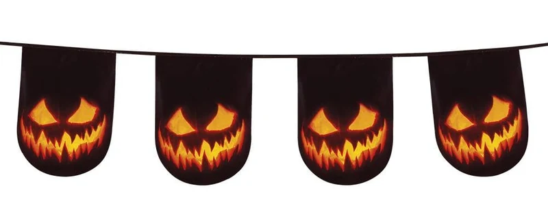 Vlaggenlijn Creepy Pumpkin dubbelzijdig (6 m)