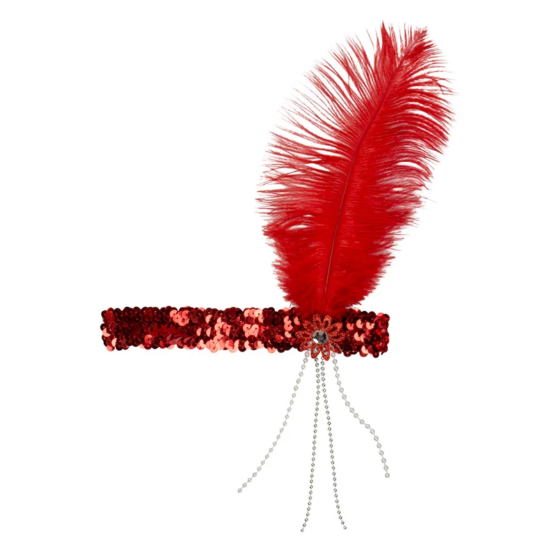 Charleston hoofdband Flapper rood