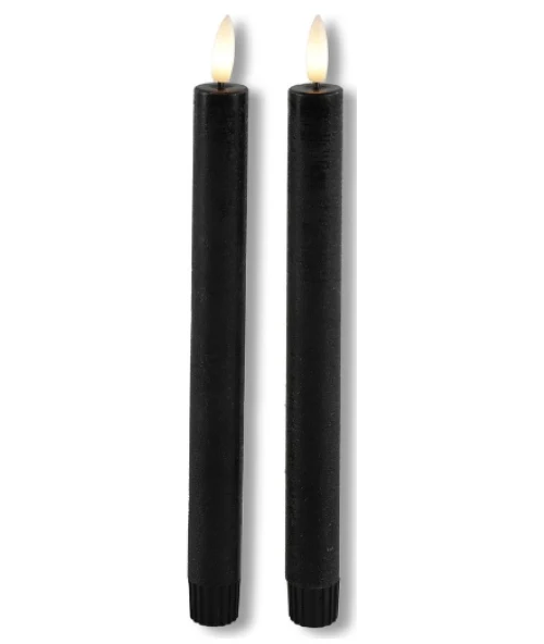 Led dinerkaars zwart 24 cm | Vintage & More
