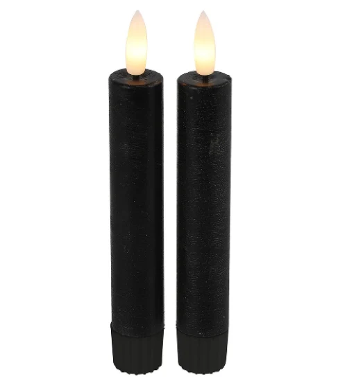 Led dinerkaars zwart 15 cm | Vintage & More