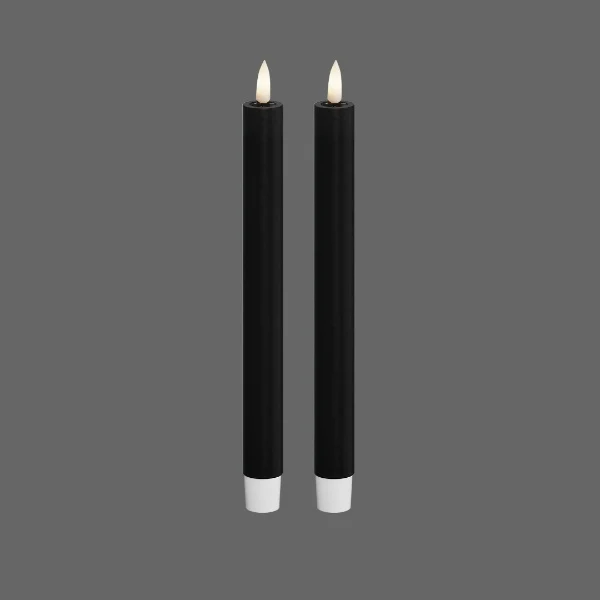 Led dinerkaars zwart 24cm - 2 stuks - Deluxe Homeart