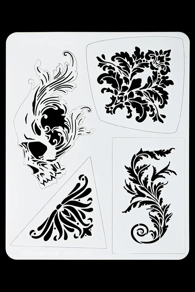 Airbrush sjabloon Victorian Skull schedel TattooPro