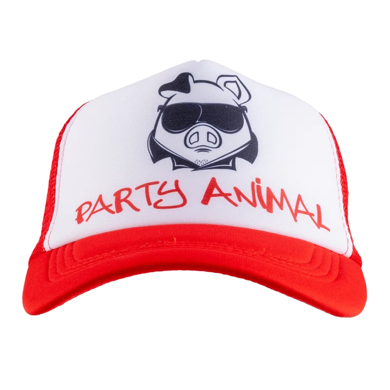 Party Animal pet rood-wit trucker pet dames en heren