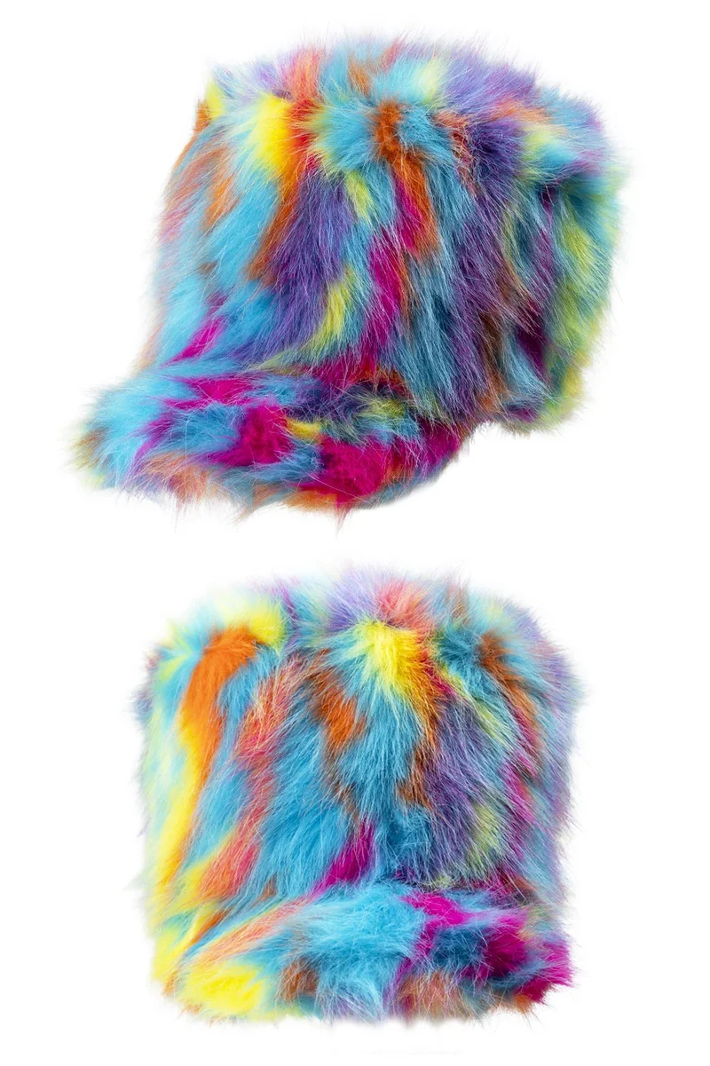 Pluche harmonie hoed Pacifica multicolor 15 cm