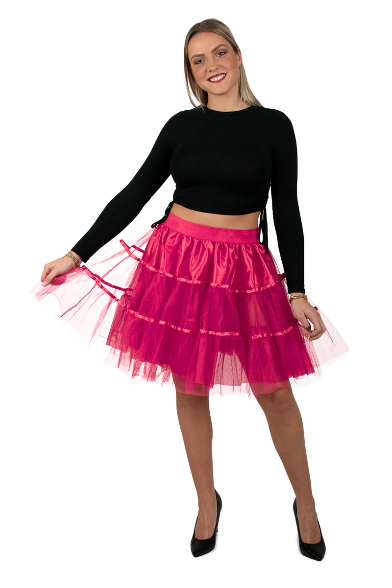 Petticoat neonroze dames tulerok 45 cm