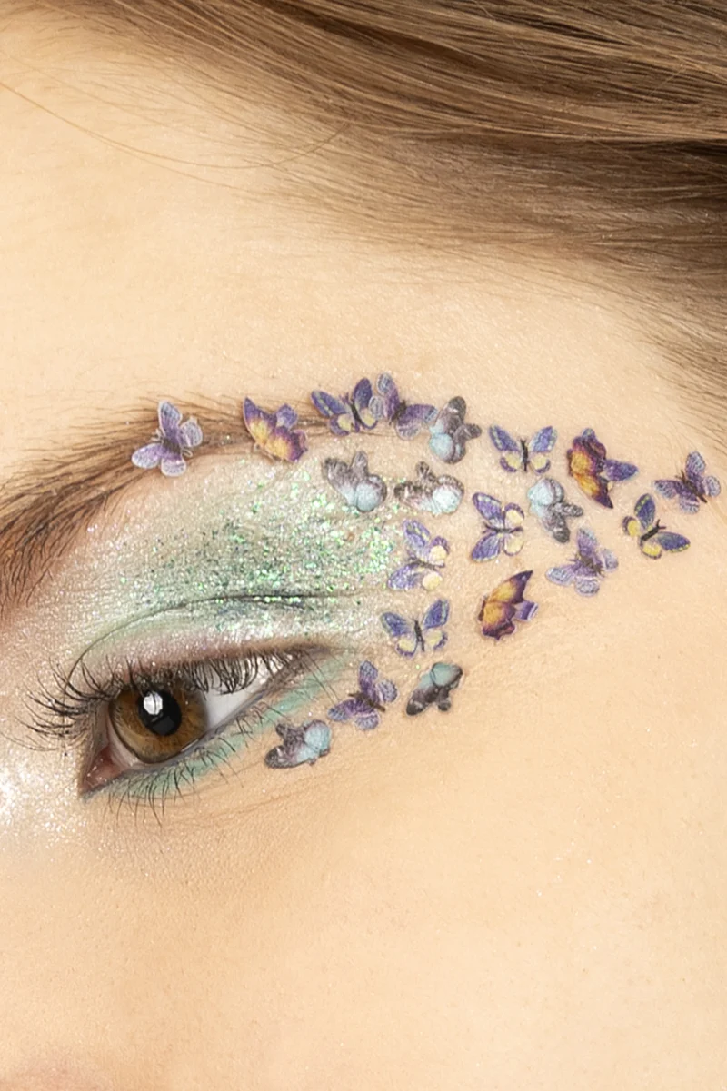 Vlinderglitters in wax multicolor PartyXplosion