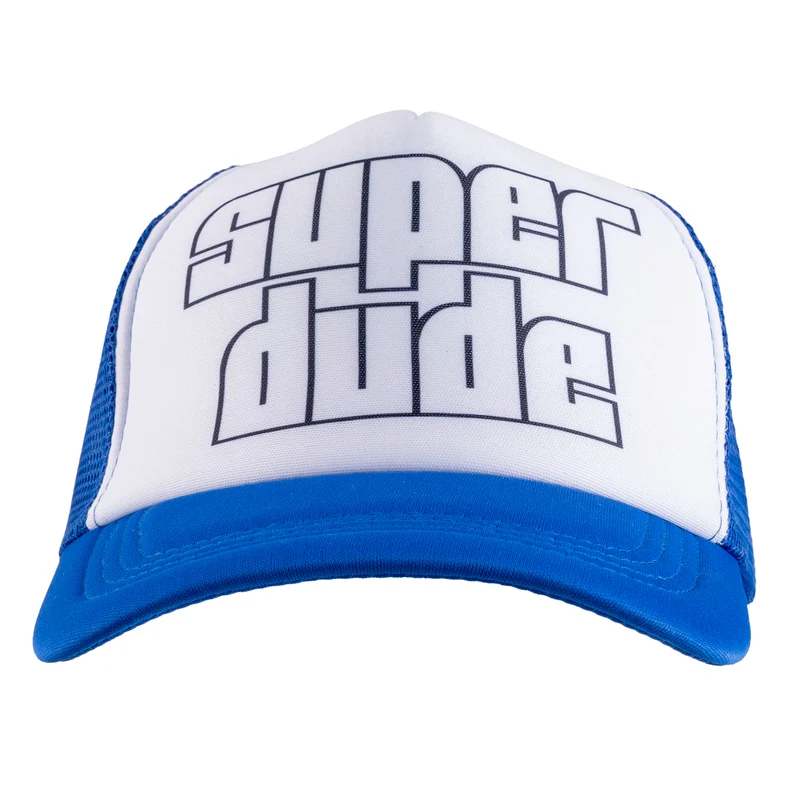 Super dude pet blauw wit trucker model dames en heren