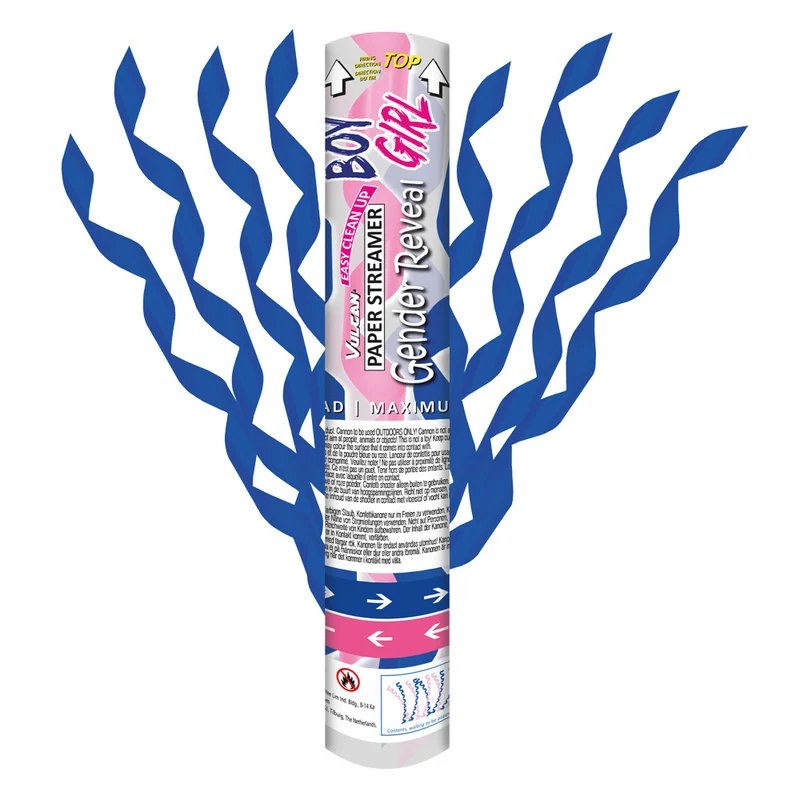Gender Reveal confetti streamers - 3 stuks - boy