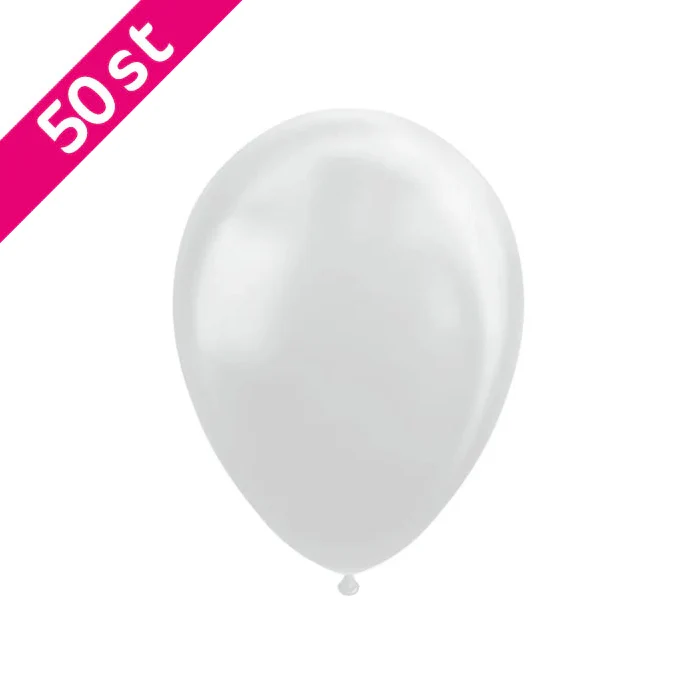 Ballonnen - 50 stuks - 30 cm - Zilver metallic