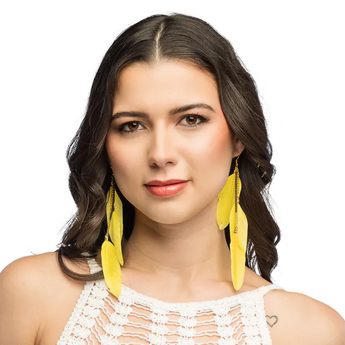 Veren Oorbellen BoHo Yellow Party