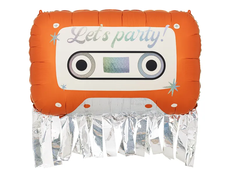 Folieballon Muziekcasette Let's Party (91x58cm)