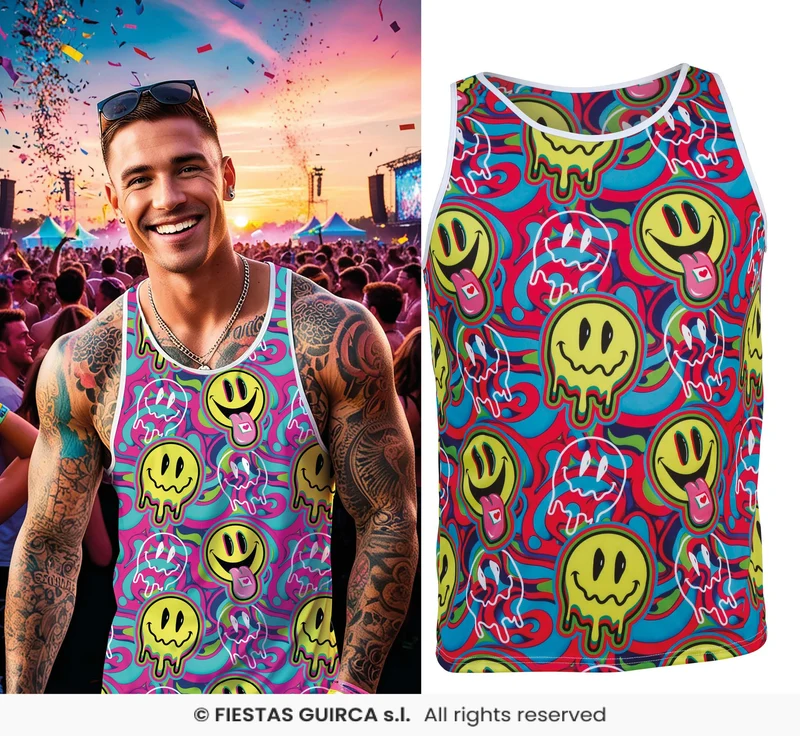 Tanktop Festival Smileys Happy Vibes