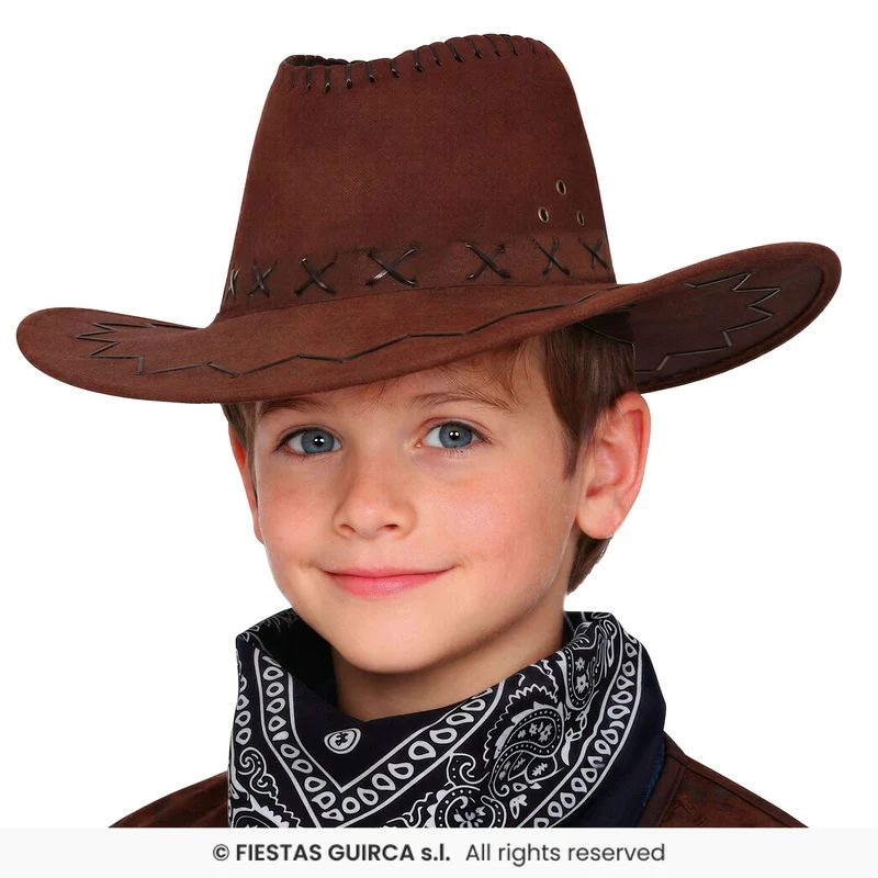 Donkerbruine Cowboyhoed Kind Wild West