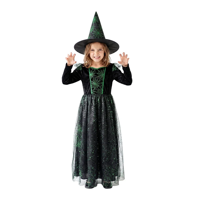Heksenkostuum Kind Mystic Web Groen Premium