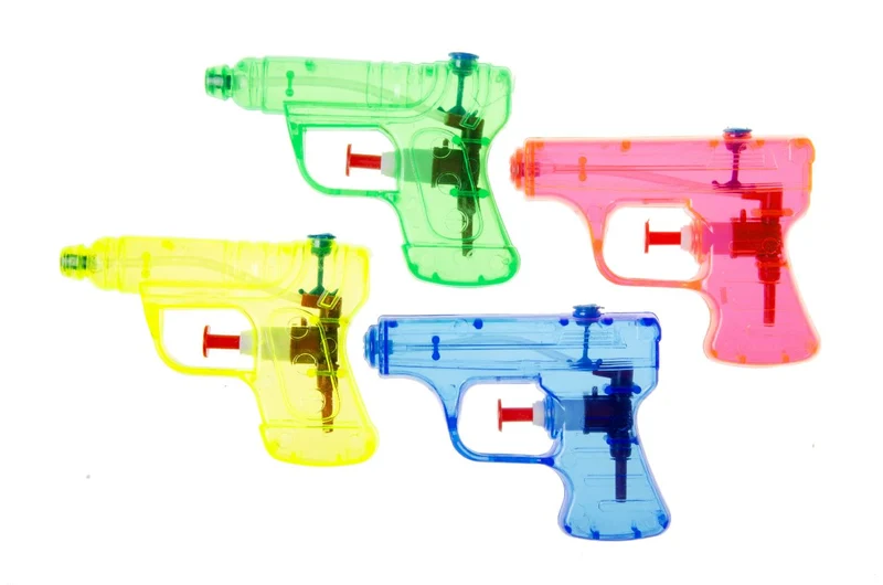 Waterpistool - set van 4 stuks (assorti) - 10 cm