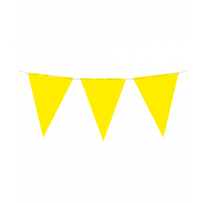 Vlaggenlijn / slinger - 10 meter - geel vlaggetjes