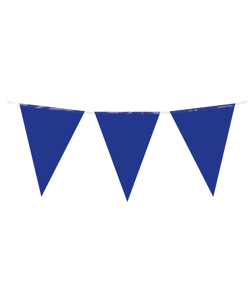 Vlaggenlijn / slinger - 10 meter - donker blauw vlaggetjes