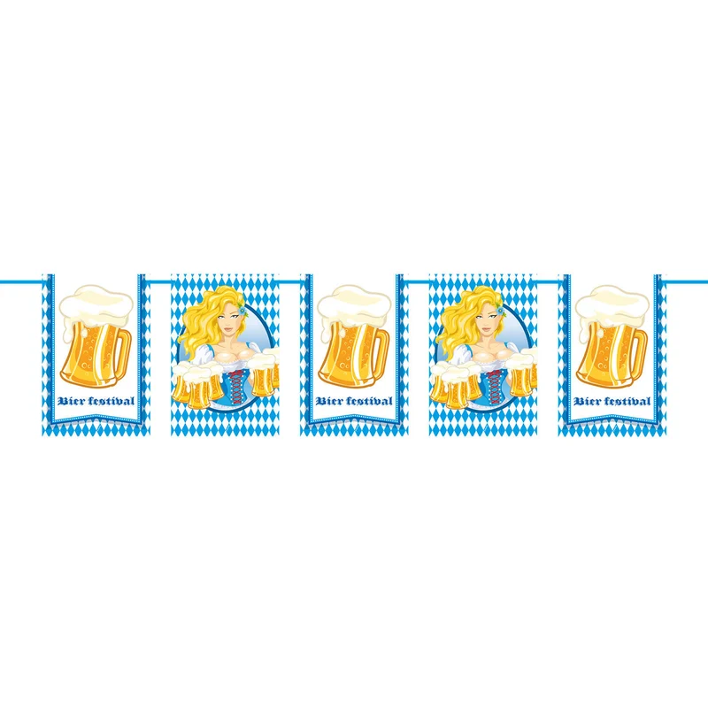Oktoberfest Bier Festival Bierpullen Vlaggenlijn / slinger - 10 meter vlaggetjes
