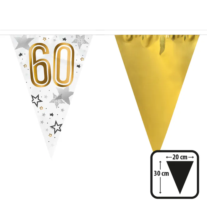 Vlaggenlijn Wit/Goud met Sterren '60'