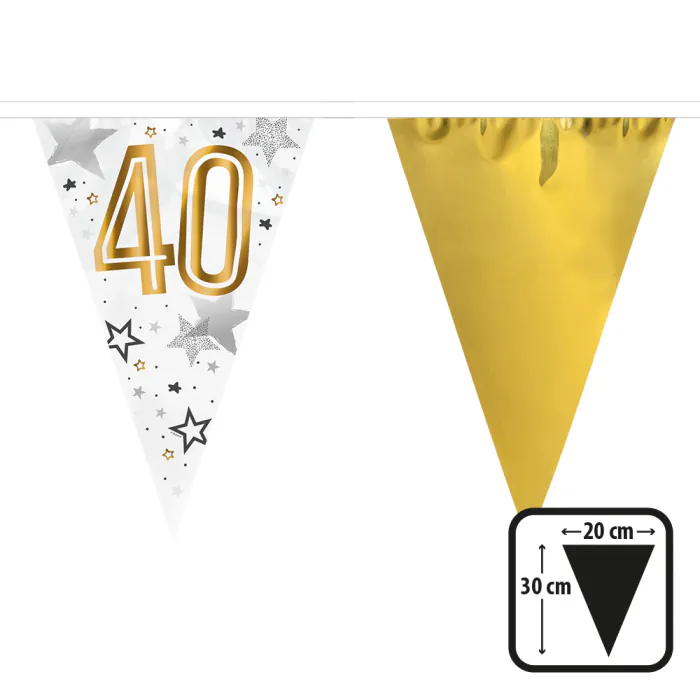 Vlaggenlijn Wit/Goud met Sterren '40'