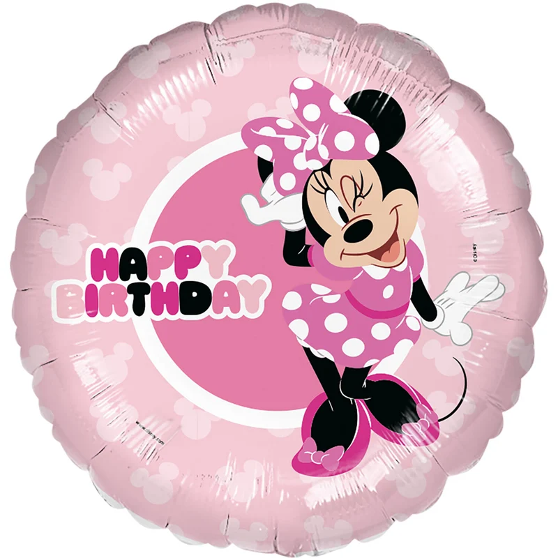 Folieballon Minnie Mouse 'Happy Birthday' Roze