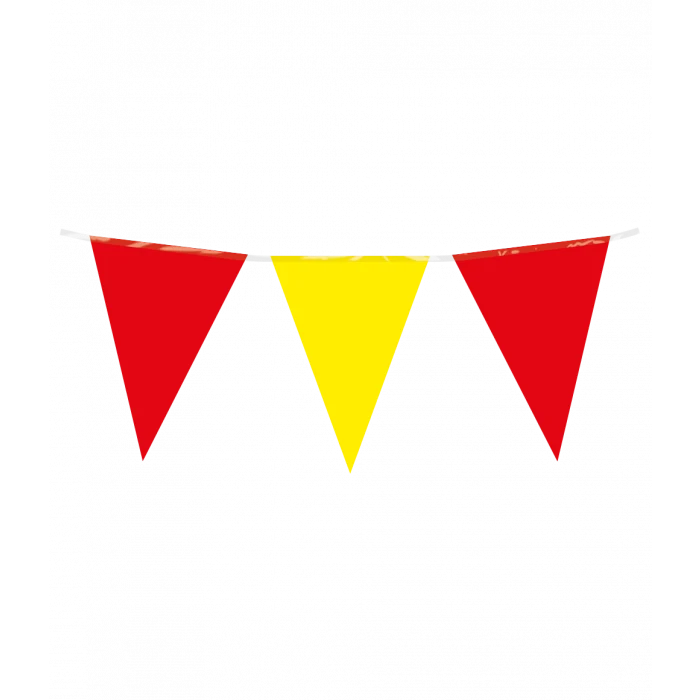 Vlaggenlijn / slinger - 10 meter - rood / geel vlaggetjes