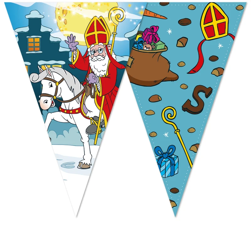 Sinterklaas Vlaggenlijn / slinger - 10 meter vlaggetjes