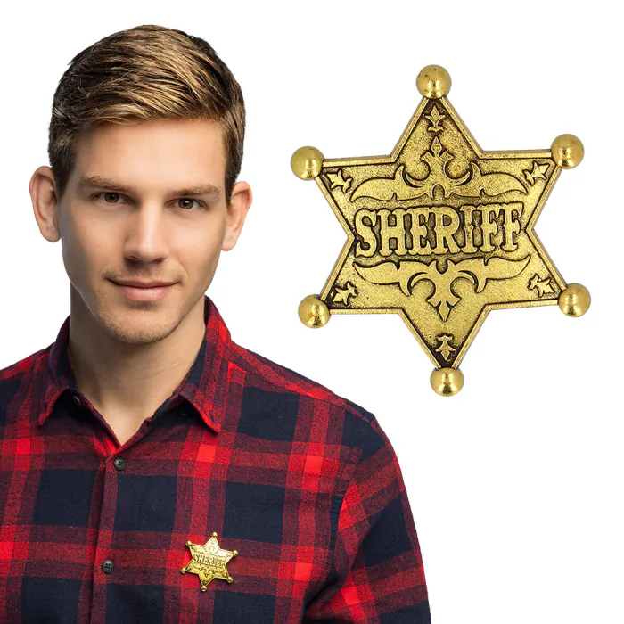 Metalen Badge 'Sherrif' Goud
