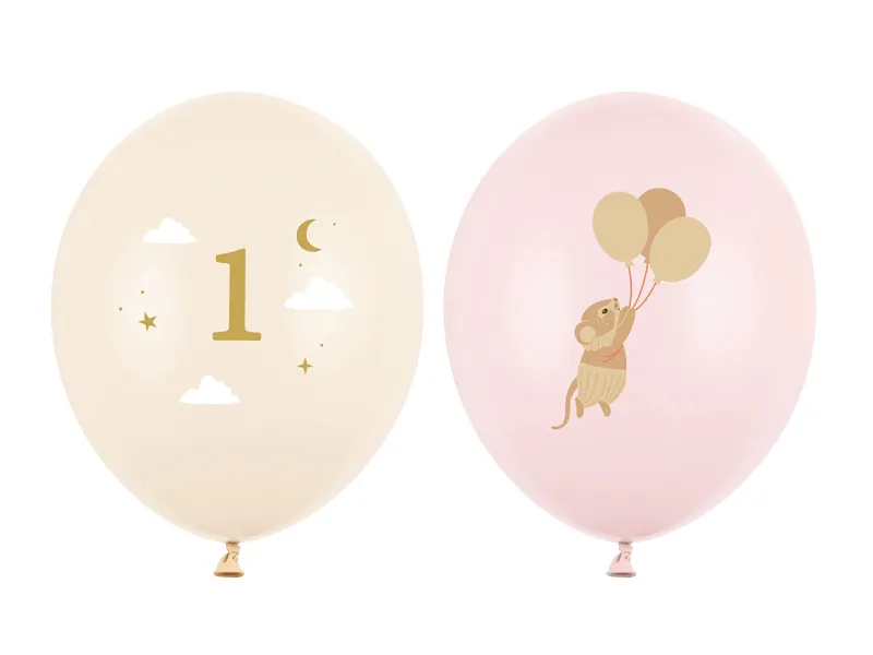Ballonnen Muisje 1 jaar Lichtroze (50st)