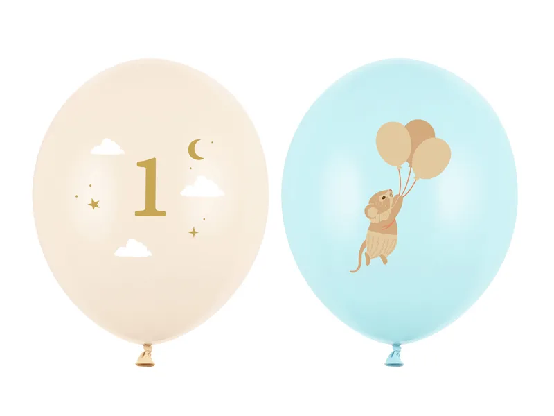 Ballonnen Muisje 1 jaar Lichtblauw (50st)