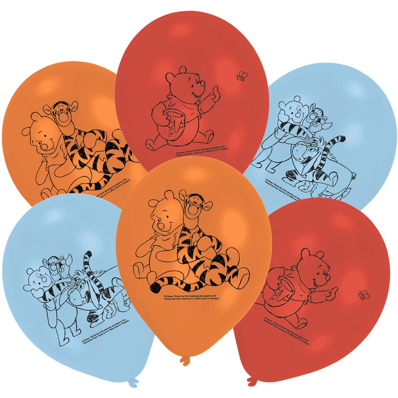 Ballonnen Winnie The Pooh (6st)