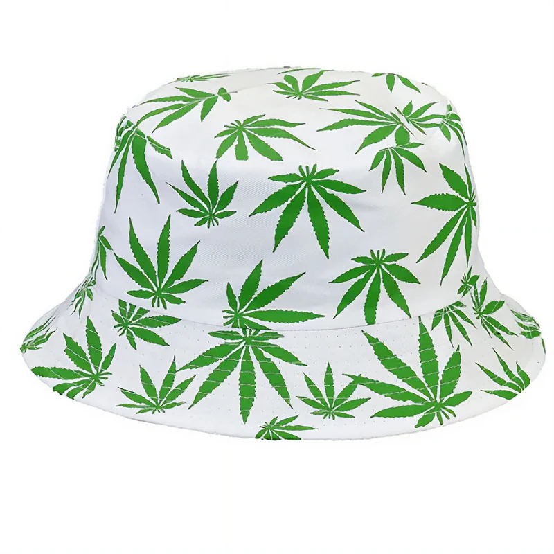 Bucket Hoedje Green Leaf Print