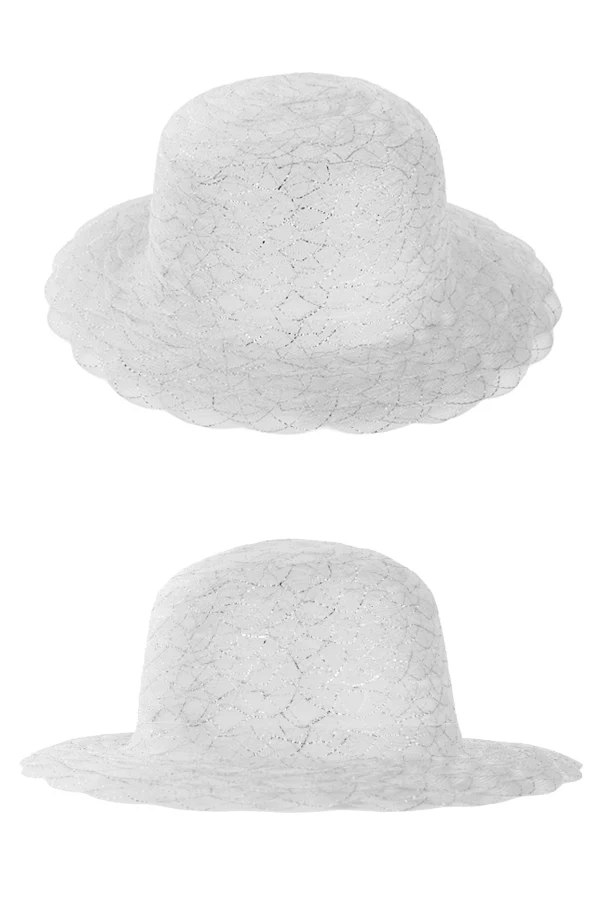 Hoed organza zilver met glitters dames