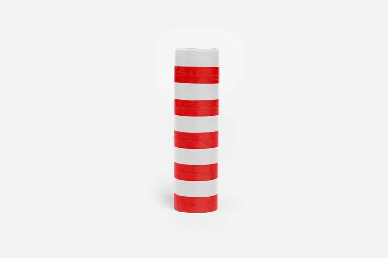 Rol papieren serpentines - 4 meter - rood wit