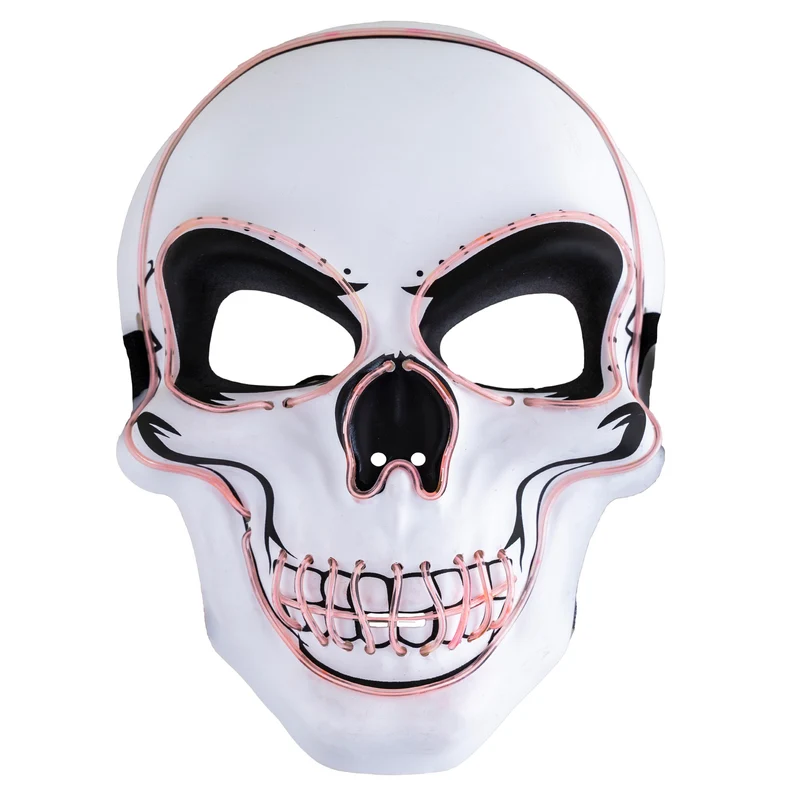 Led masker doodskop wit met 3 lichtstanden