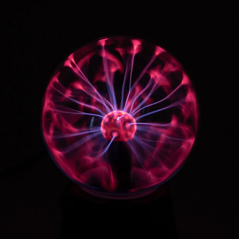 Plasmalamp 20 cm met glazen bol en USB-kabel, zwart