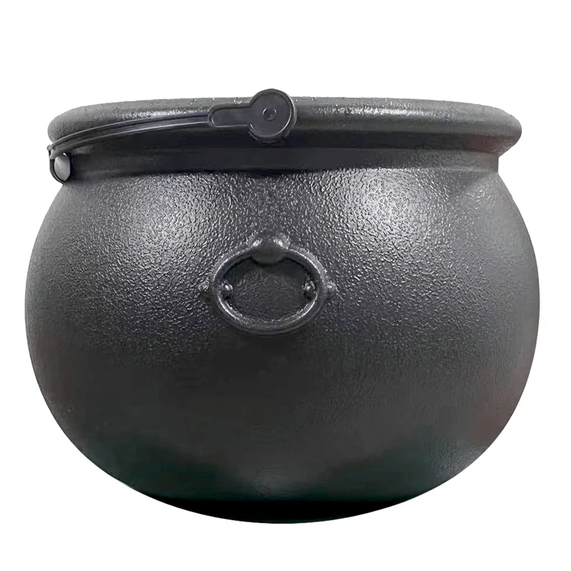 Heksenketel met mist zwart met paarse gloed