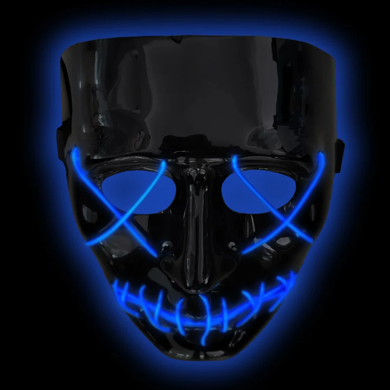 Scary masker met licht zwart LED gezichtsmasker