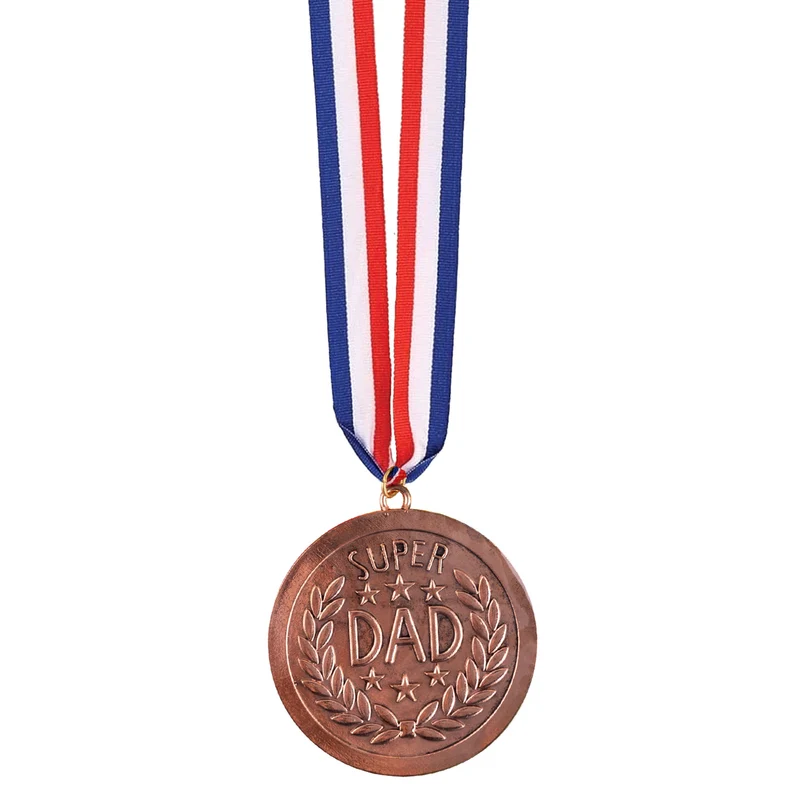Medaille Super Dad brons met rood-wit-blauw lint